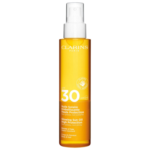 Clarins Glowing Sun Oil High Protection SPF30 Body & Hair